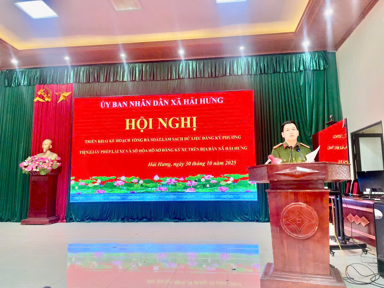 Xã Hải Hưng: Triển khai rà soát, làm sạch dữ liệu phương tiện, giấy phép lái xe và số hóa hồ sơ đăng ký xe